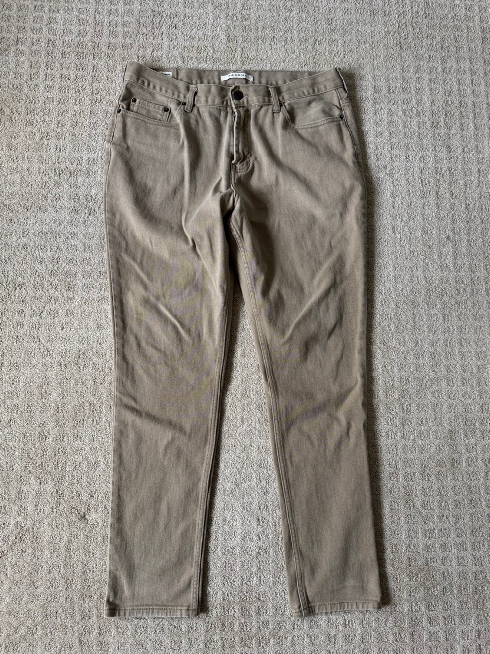 PACSUN men’s beige tan soft denim slim straight leg jeans pants size 36 x 32